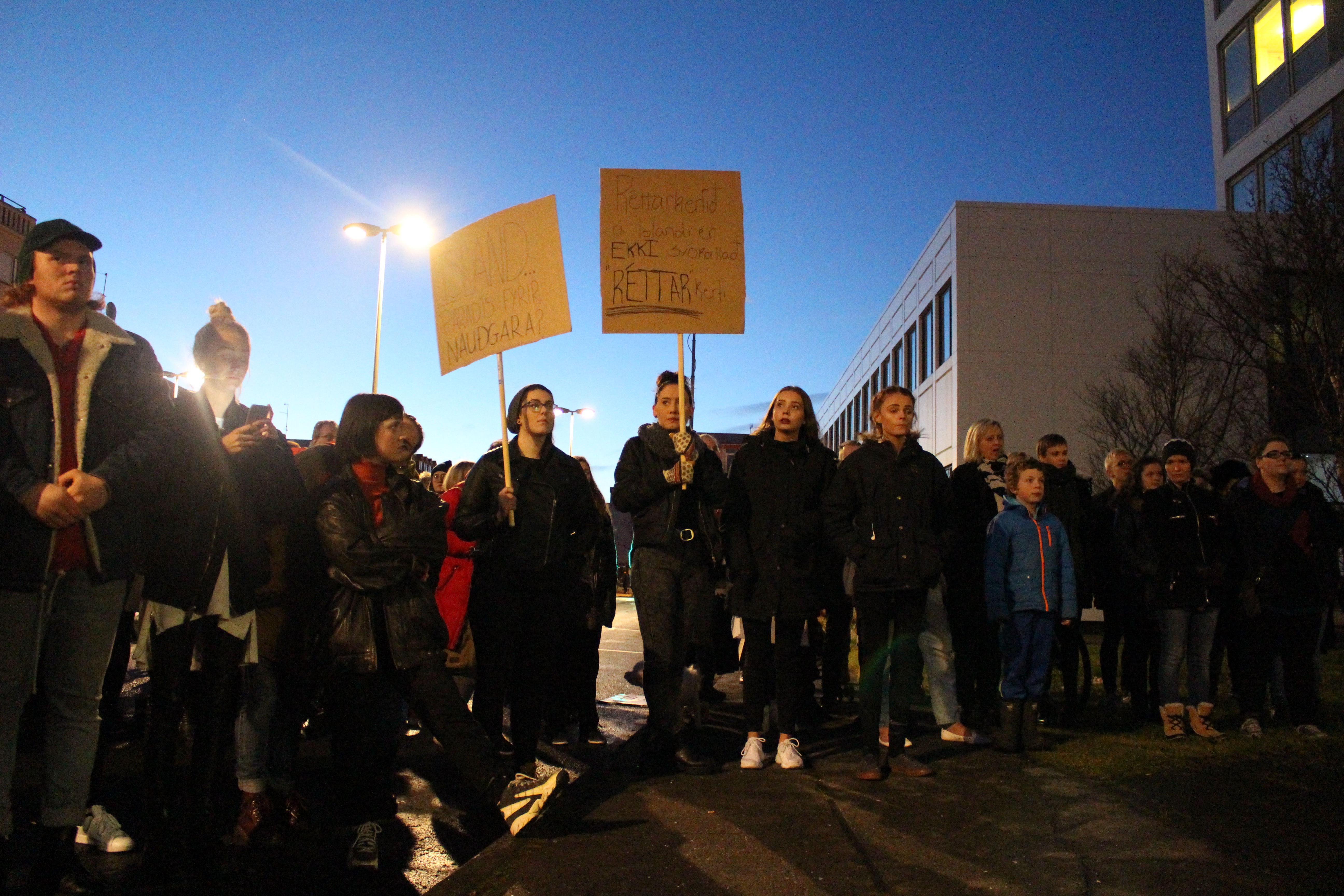 Protest outside police station 2015 by Rebecca Conway