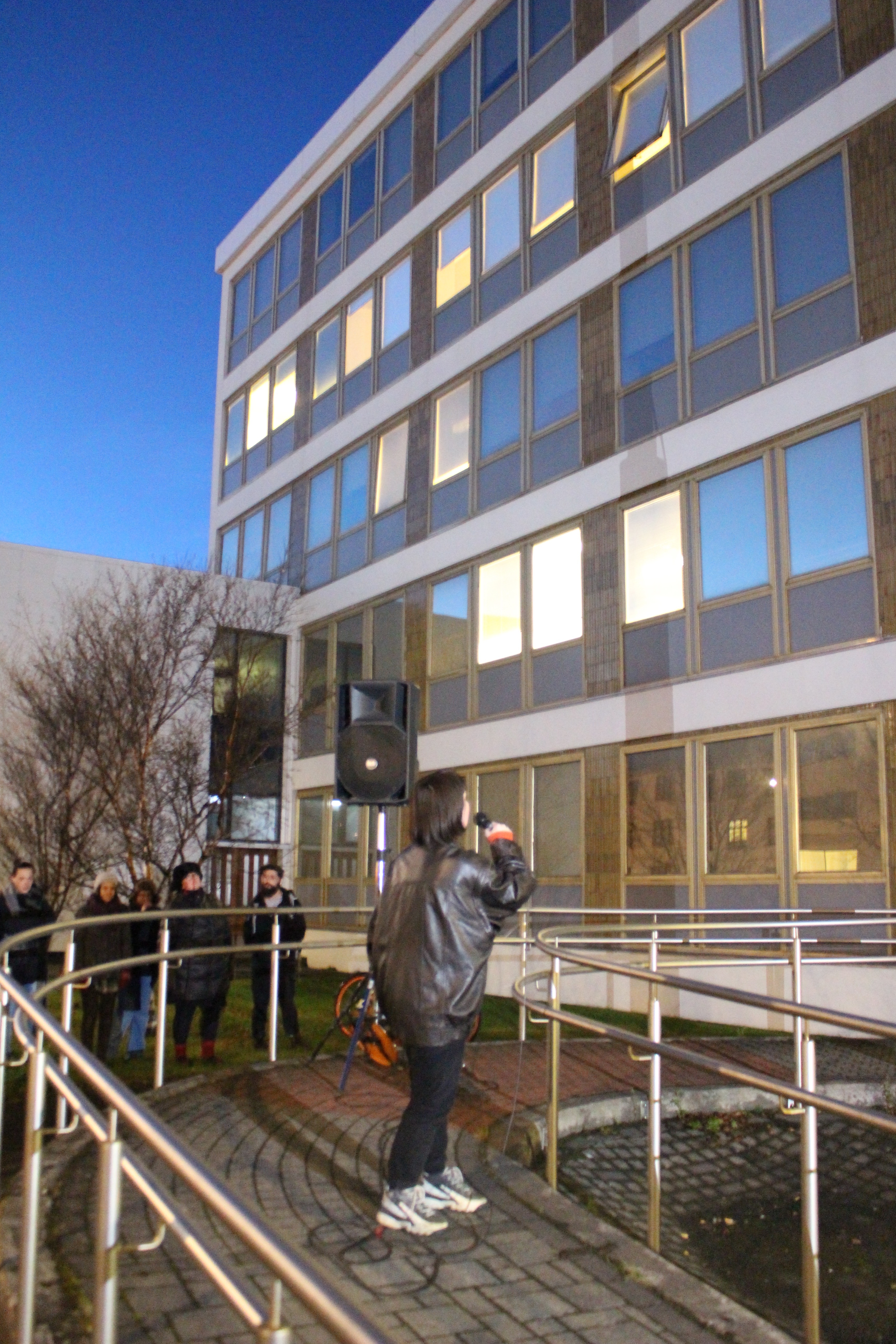 Protest outside police station 2015 by Rebecca Conway