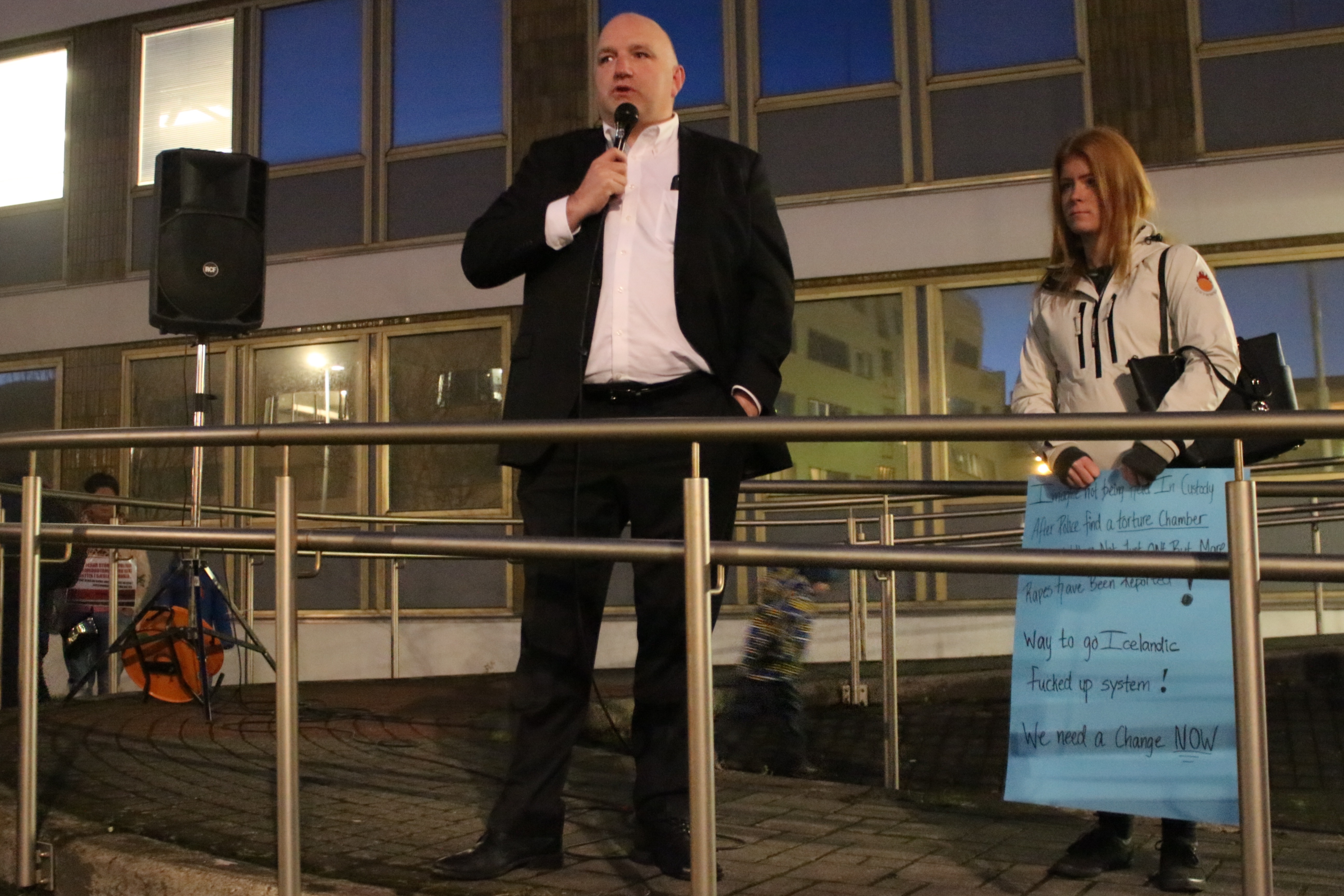 Protest outside police station 2015 by Rebecca Conway