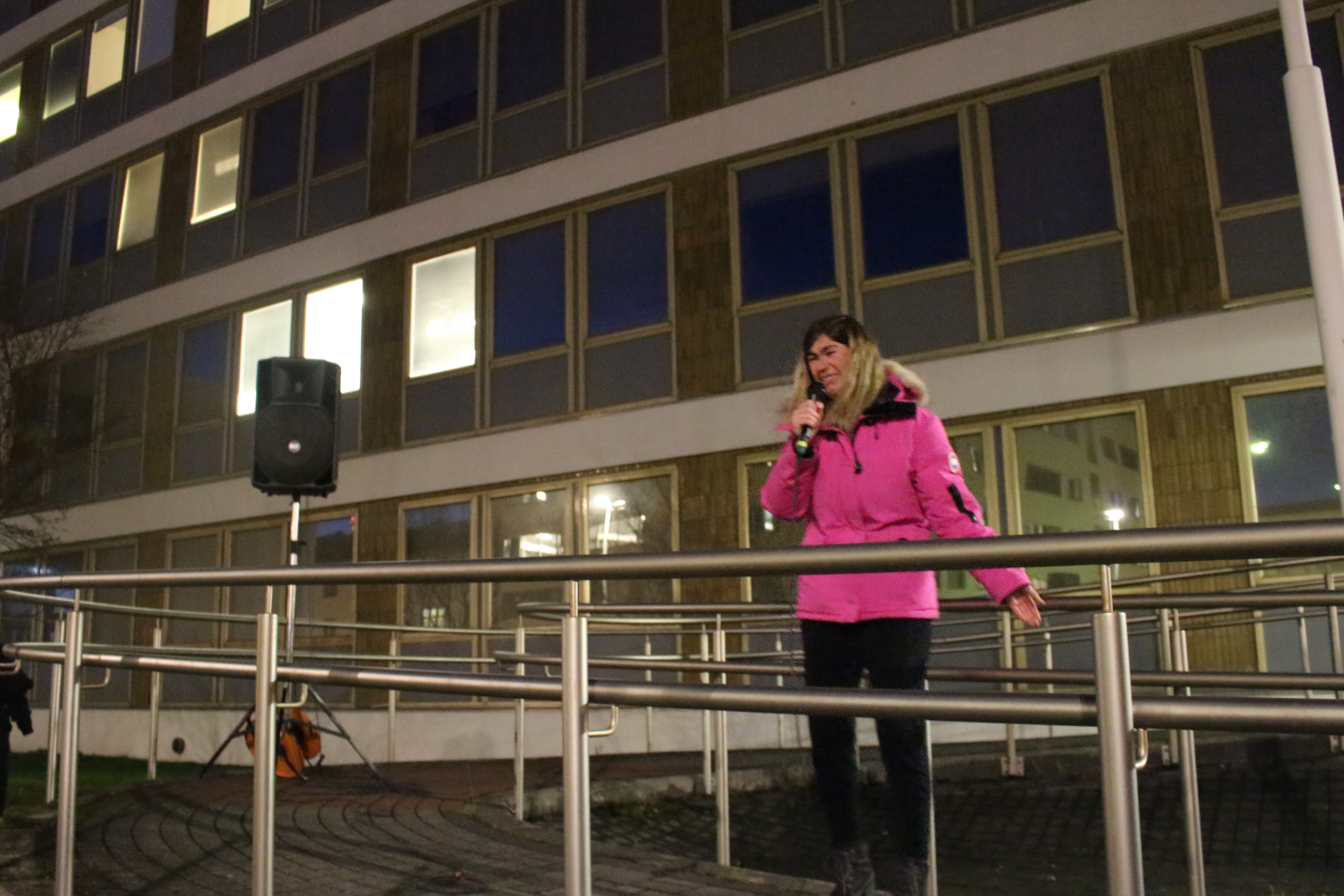 Protest outside police station 2015 by Rebecca Conway