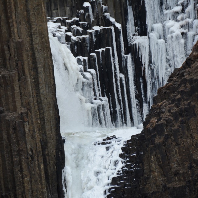 Litlanesfoss, frozen.