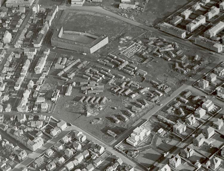 During World War II, the British Forces lived in Nissen huts on the hill. They named the place Camp Skipton, after a town in North Yorkshire in England.