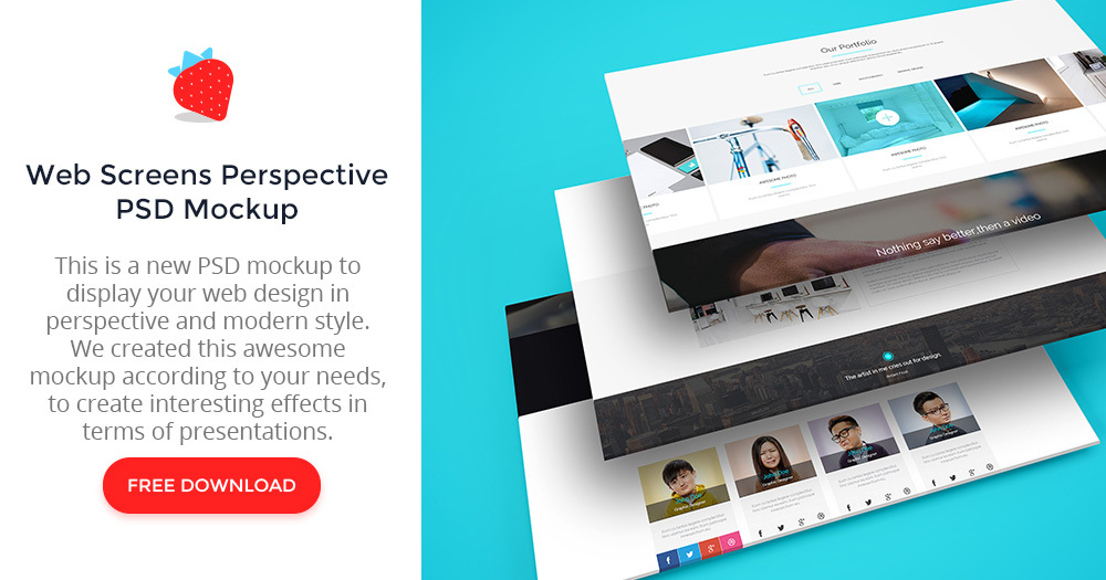 The file comes in psd format and is free to download. Multiple Web Screens Perspective Psd Mockup Graphberry Com