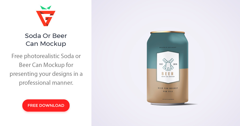 Photo The top free photoshop files from the web. 330ml Soda Or Beer Can Mockup Graphberry Com