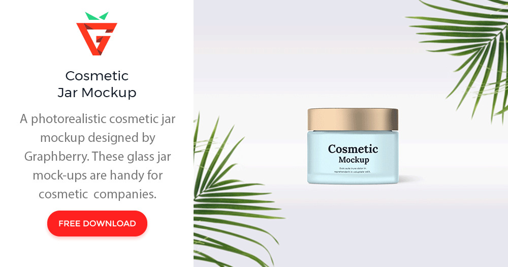 Cosmetic bottle with box mockup. Glass Cosmetic Jar Mockup Graphberry Com