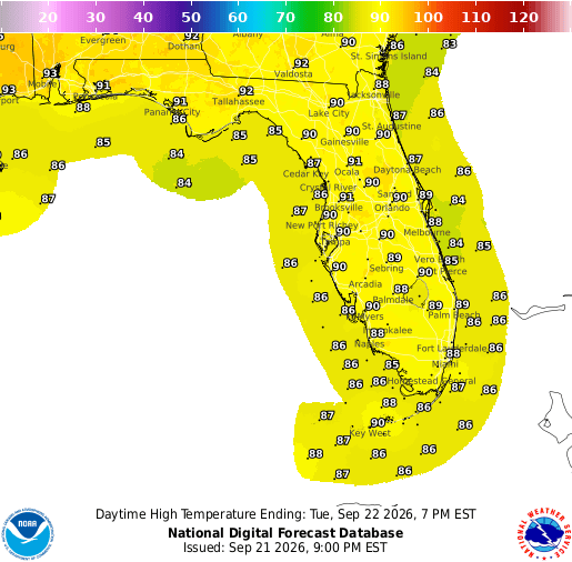 NOAA Graphical Forecast For Florida MaxT1 Florida 