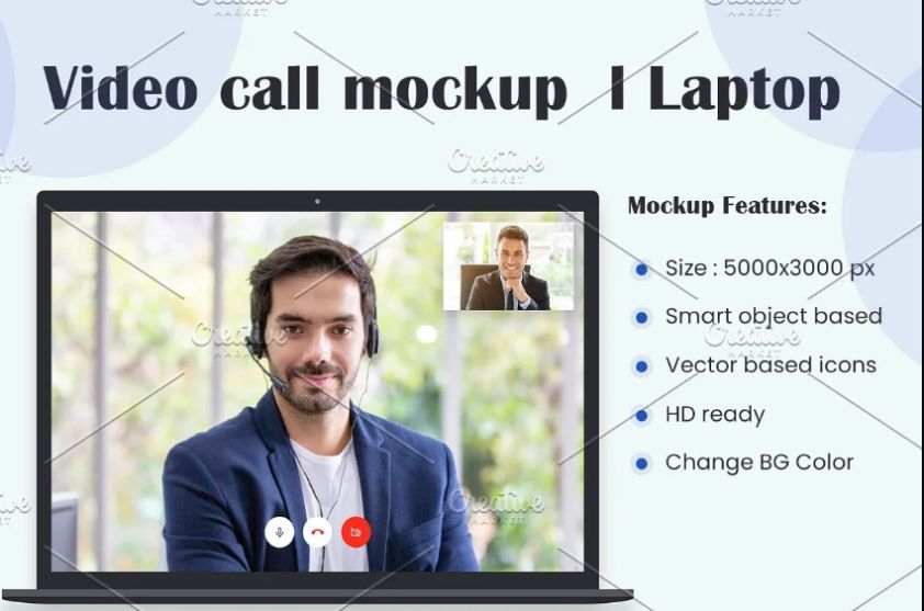 Instantly create mockups by adding a device frame to your videos. 5 Best Online Meeting Mockup Psd Download Graphic Cloud
