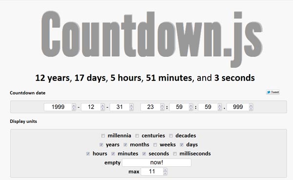 Calculate Time Between 2 Dates: Countdown.js