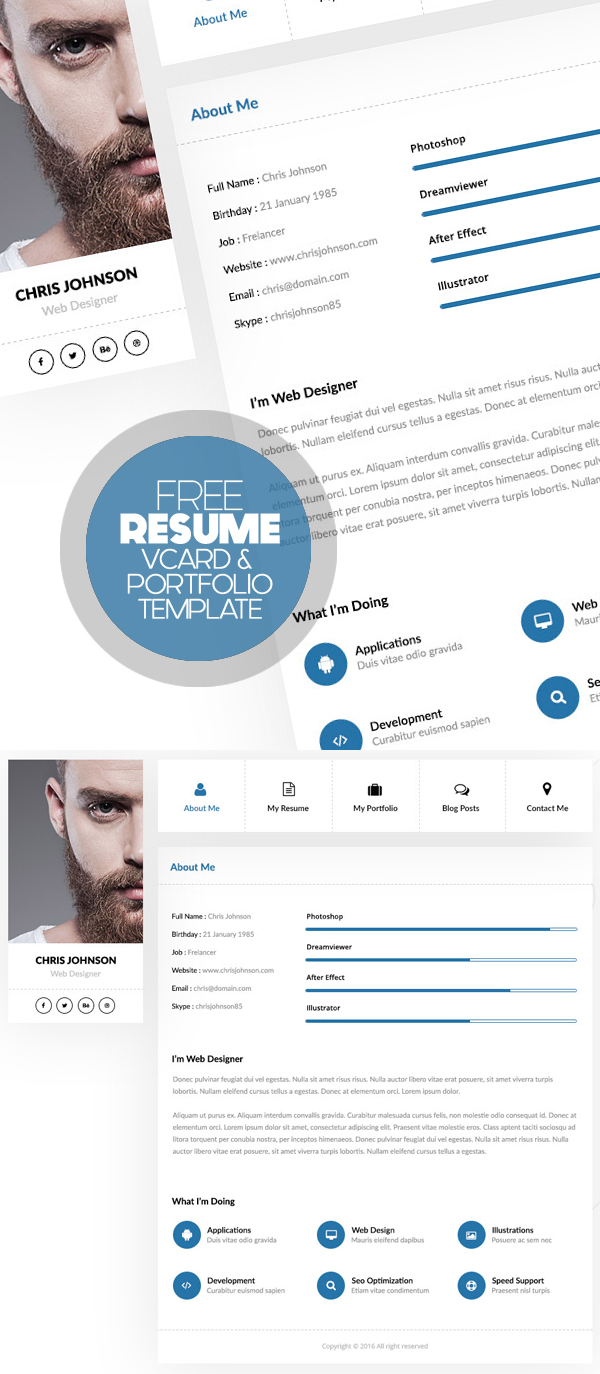 17 Free Clean Modern Cv Resume Templates Psd Freebies Graphic Design Junction