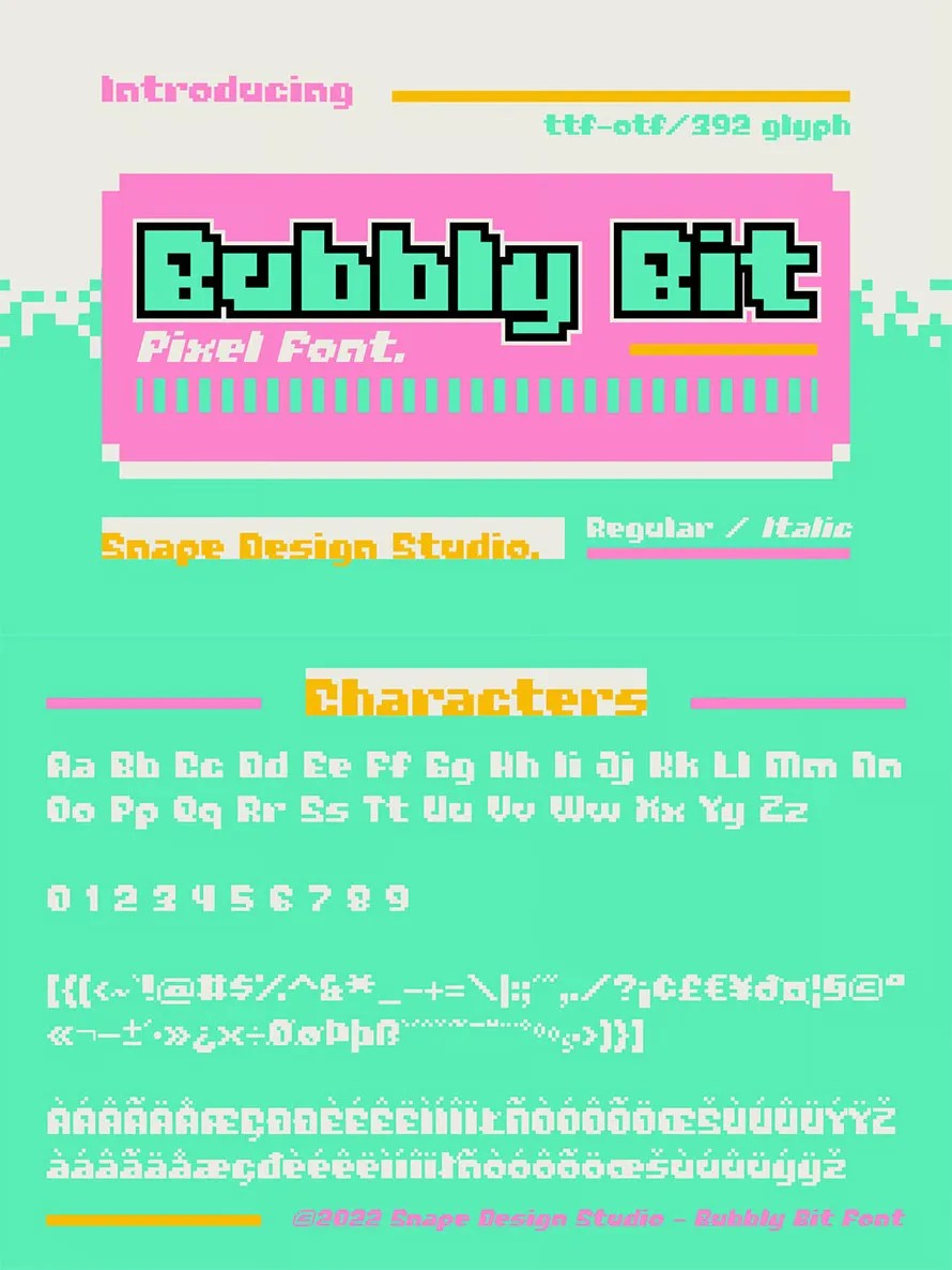 Bubbly Bit Pixel Font Bubbly Bit Pixel Font