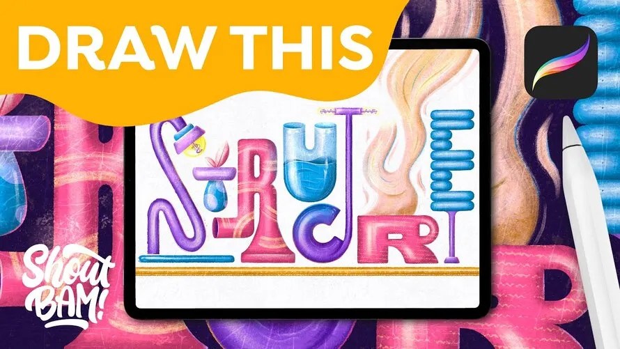 Create Colorful Lettering with Texture Brushes In Procreate Tutorial Create Colorful Lettering with Texture Brushes In Procreate Tutorial