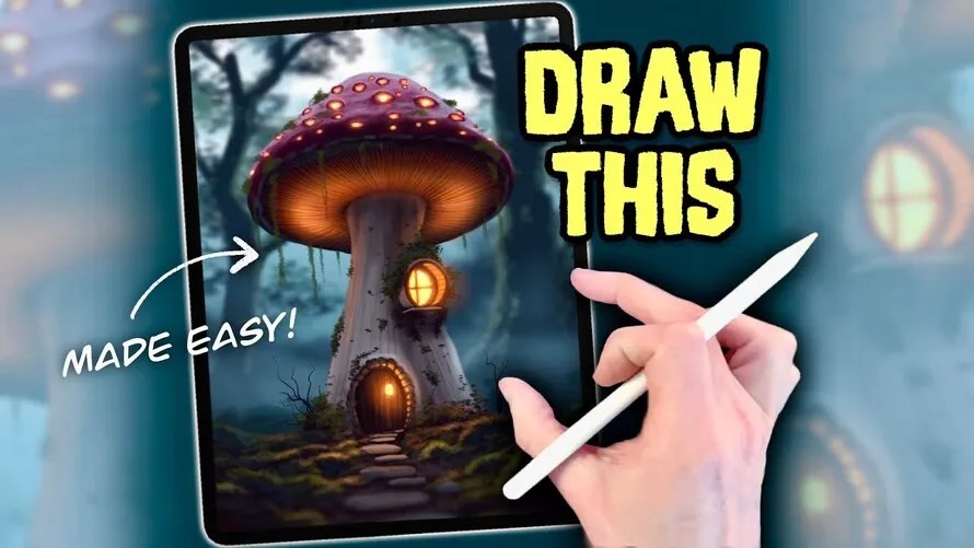 How to Create Amazing Magical Mushroom Landscape Drawing In Procreate Tutorial How to Create Amazing Magical Mushroom Landscape Drawing In Procreate Tutorial
