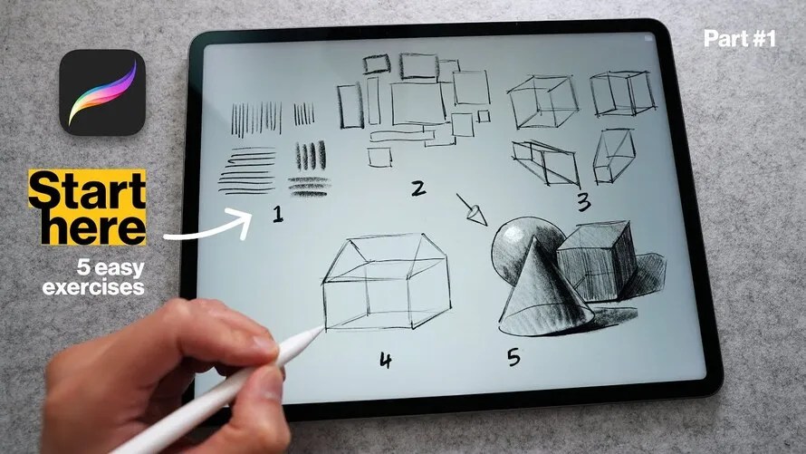 Learn to Draw Lines, Shapes and Objects in Procreate Tutorial Learn to Draw Lines, Shapes and Objects in Procreate Tutorial