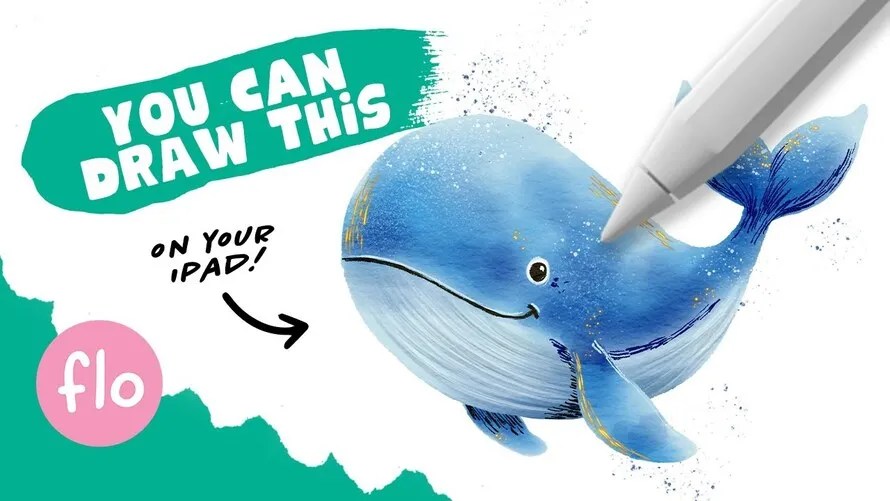 Leran How to Create Easy Watercolor Whale in Procreate Tutorial Leran How to Create Easy Watercolor Whale in Procreate Tutorial