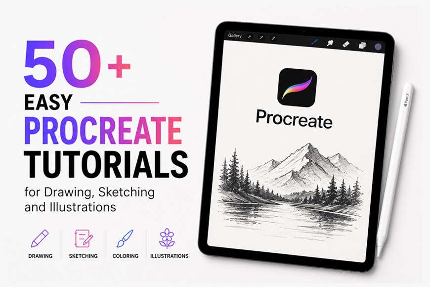 50+ Easy Procreate Tutorials for Drawing, Sketch & Illustrations