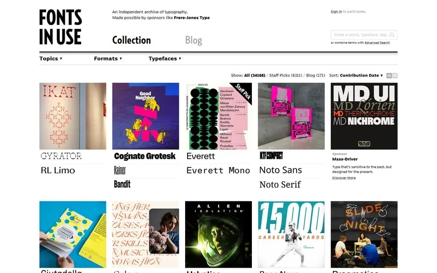 Real-world typography inspiration and font identification.