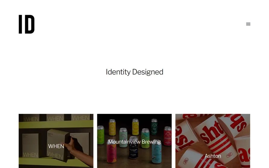 Complete brand identity case studies and logo systems.