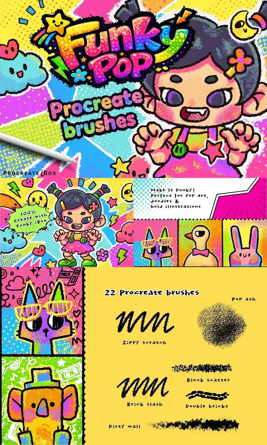 Funky Pop Grunge Procreate Brushes