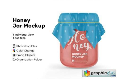 Free honey jar mockup that can be used for showcasing your honey packaging designs in a simply gorgeous way. Honey Jar Mockup Free Download Vector Stock Image Photoshop Icon