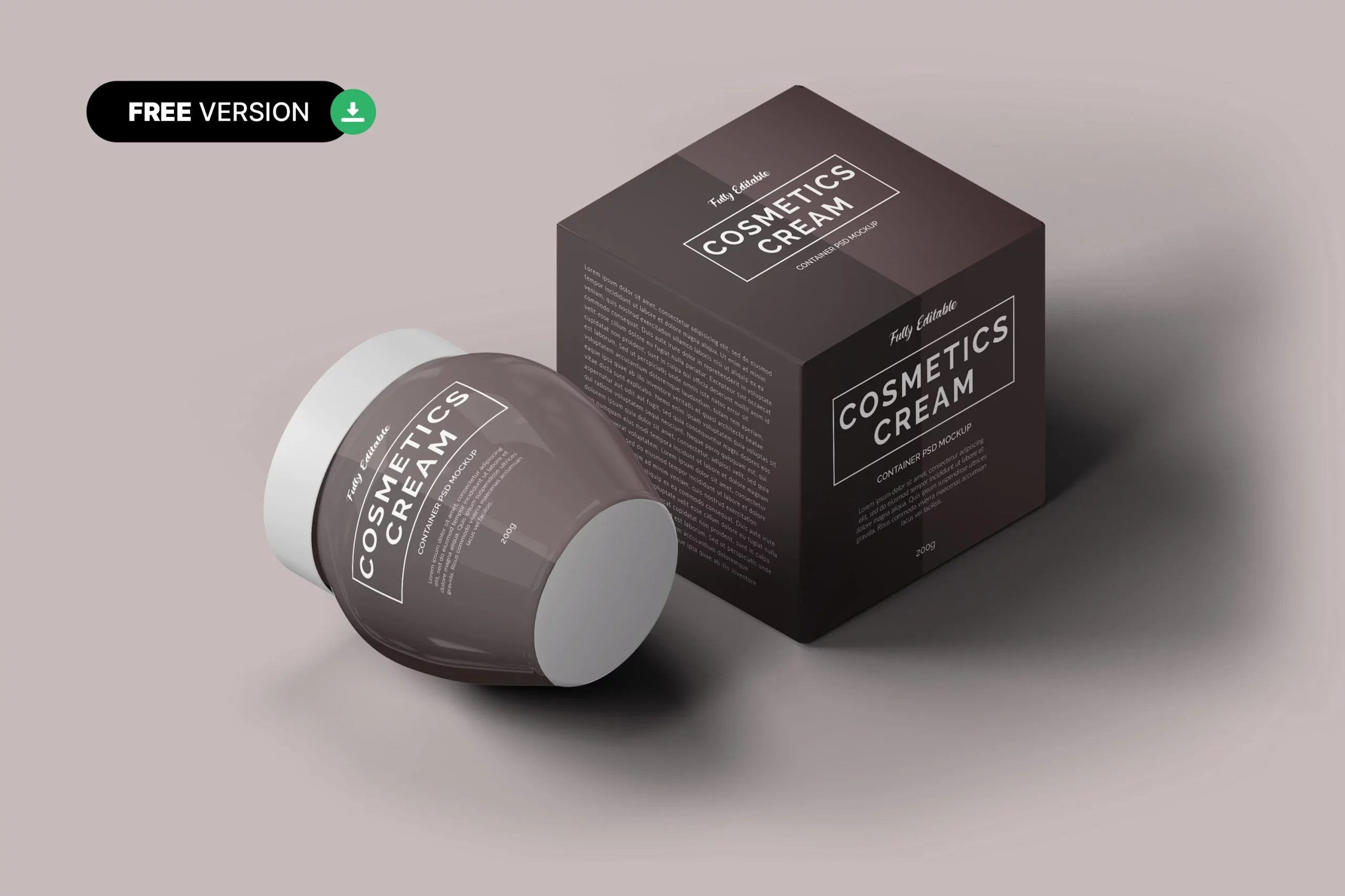 graphic for free - Cosmetics Cream Container Mockup