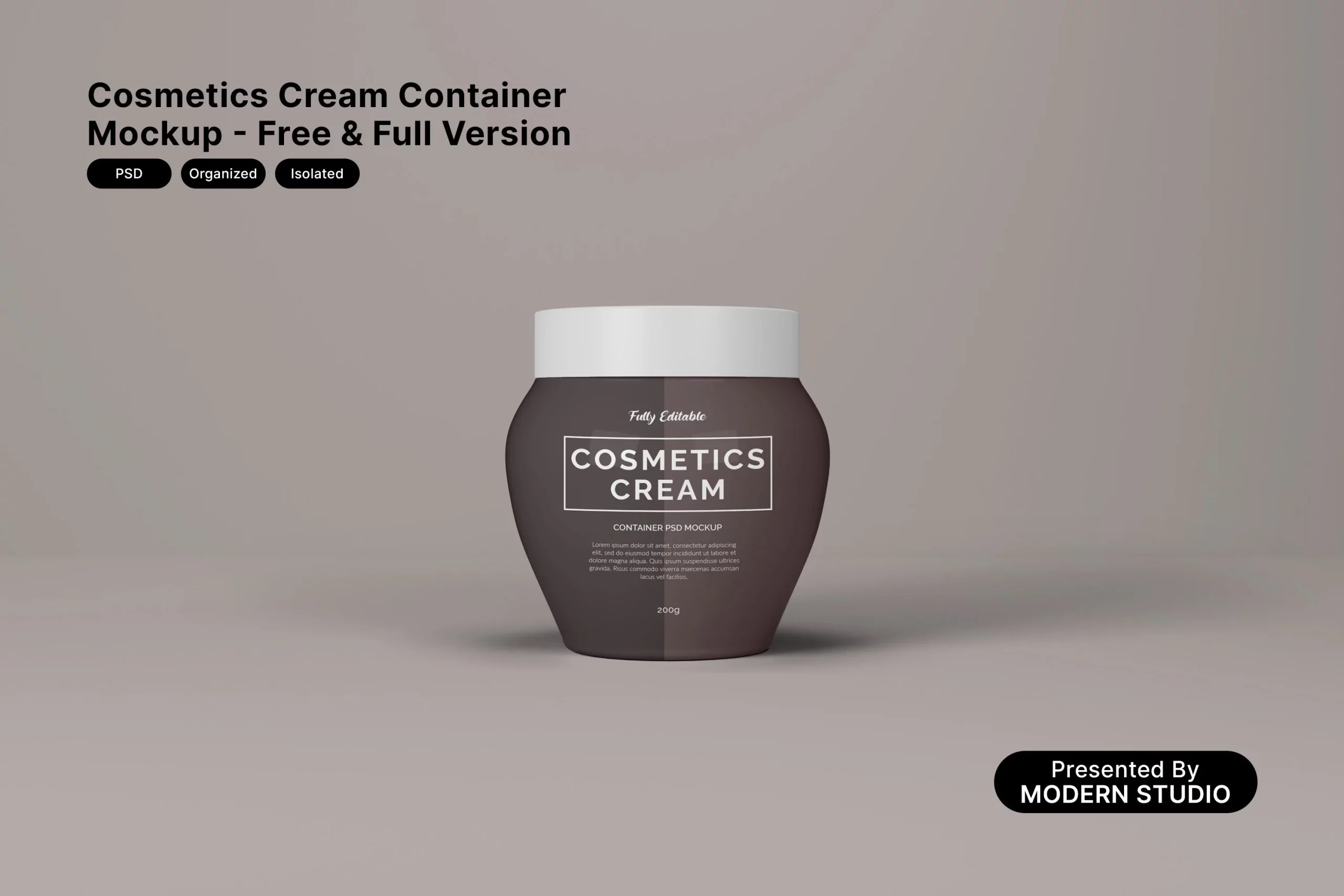 graphic for free - Cosmetics Cream Container Mockup