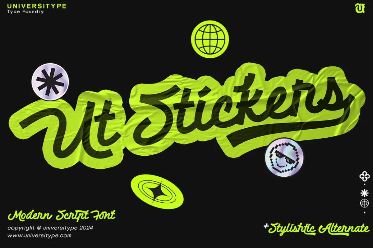 graphic for free - Stickers Bold Modern Script