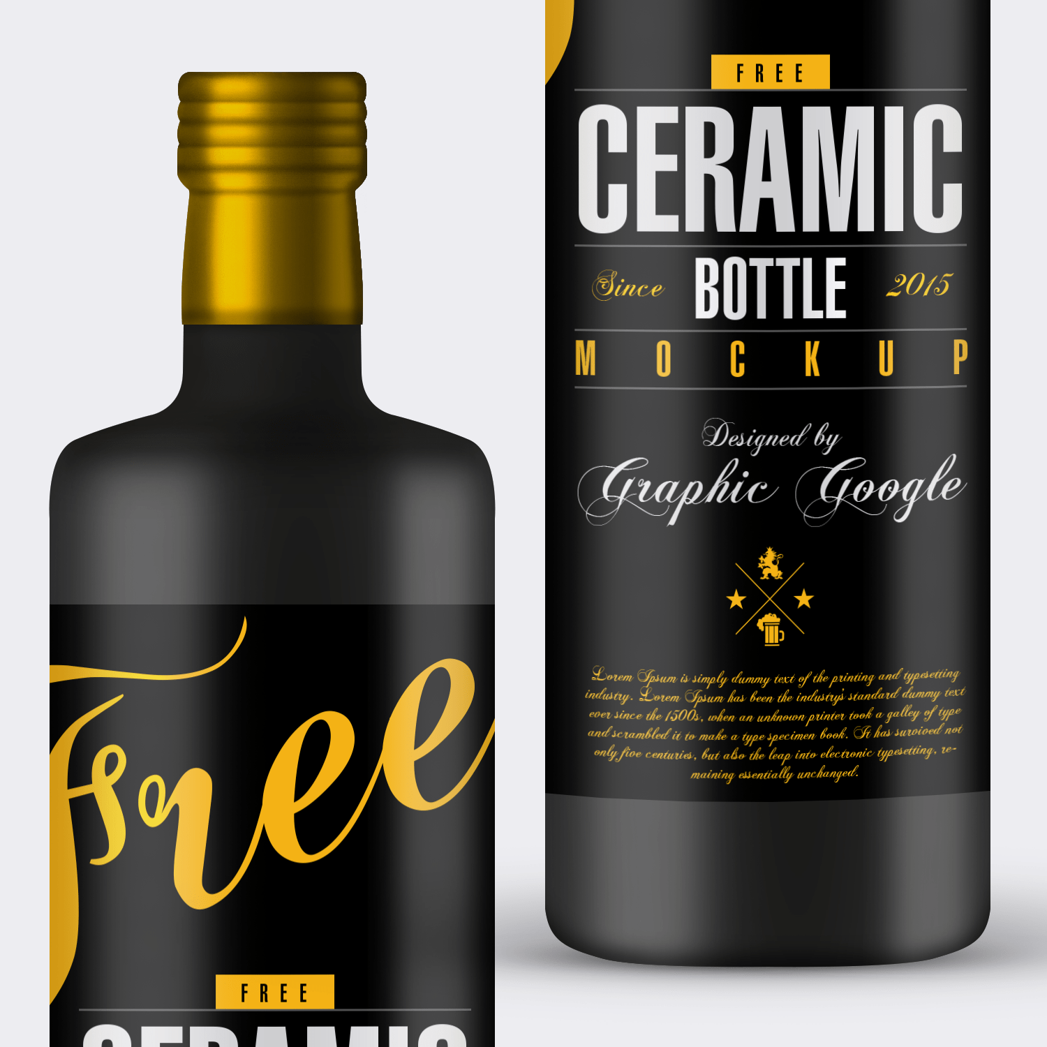 Free Ceramic Bottle Mockup Psd For Packaging