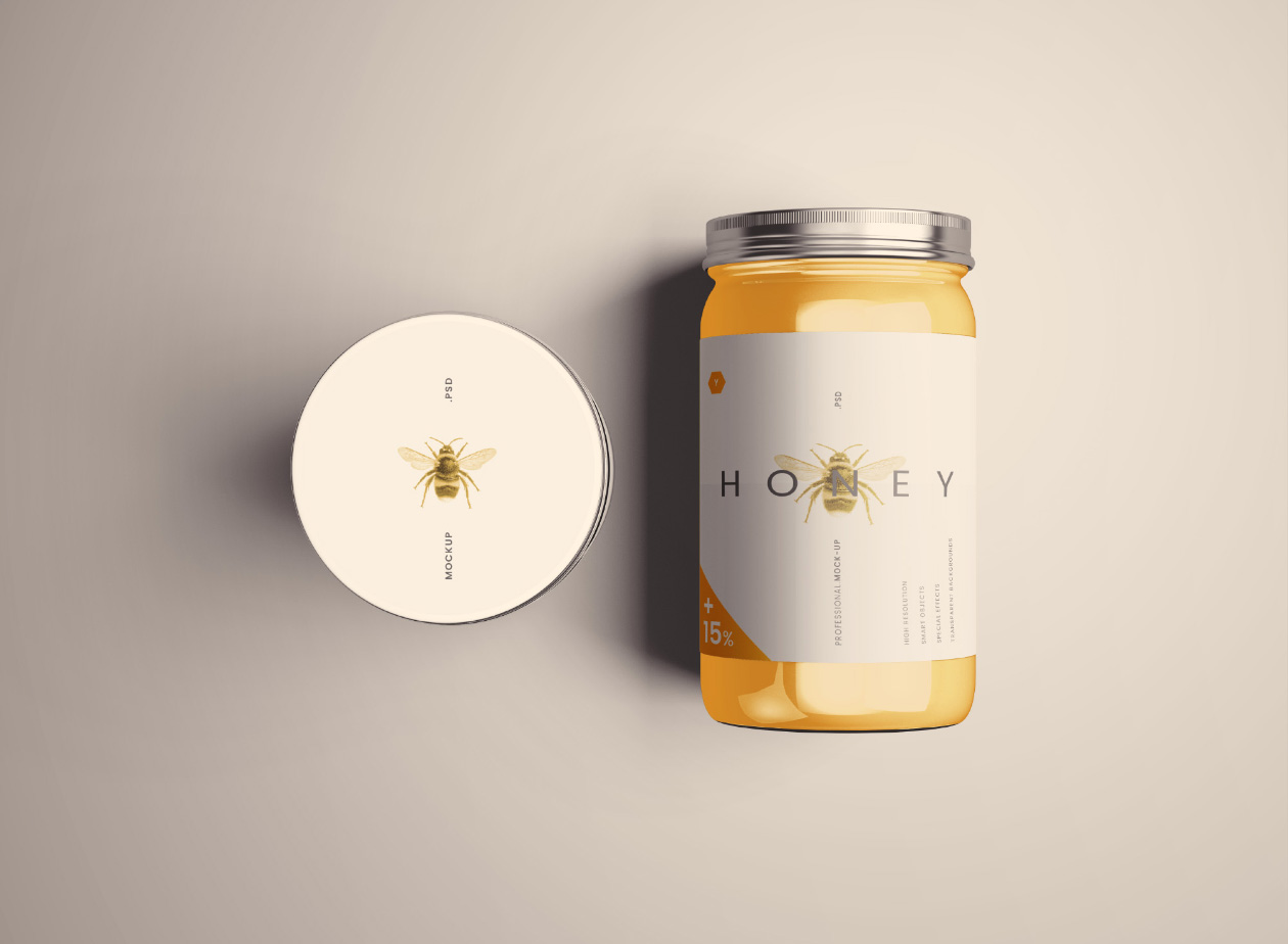 It may not seem like enough to do much with, but a tablespoon or two of honey is a perfect partner for almost any cheesy plan. Standard Glass Jar Mockups