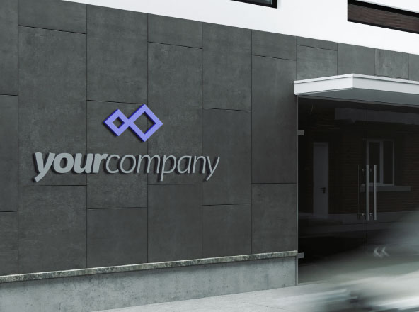 This 3d logo mockup is created by aksapix std | be.net/aksapix. Company Building Sign Mockup