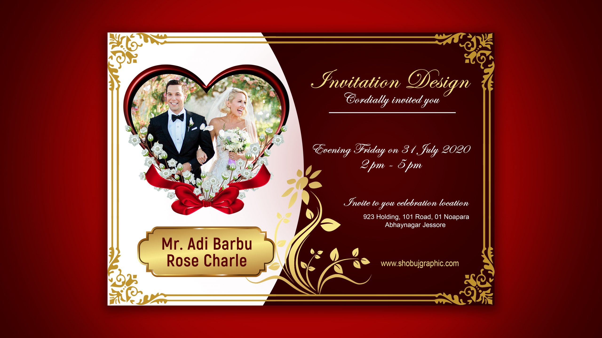 Free luxury wedding invitation design