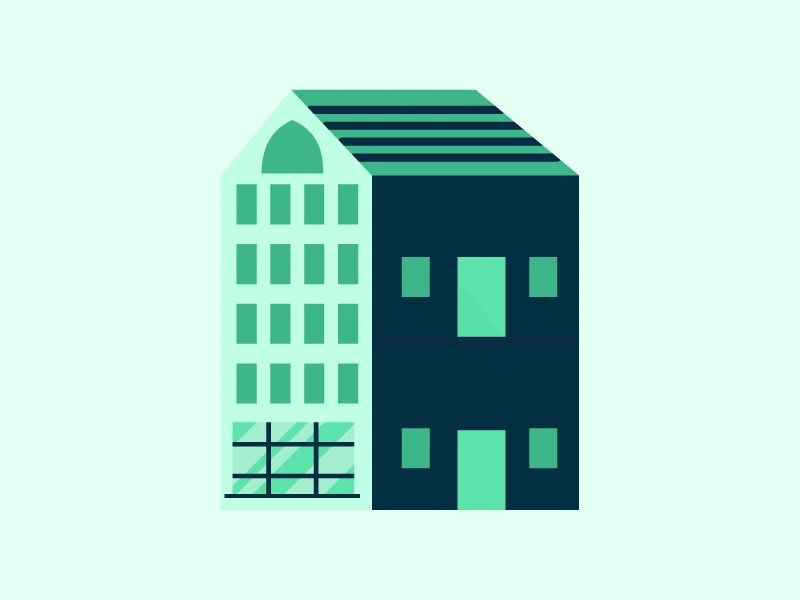 green-colourful-apartment-house-flat-design