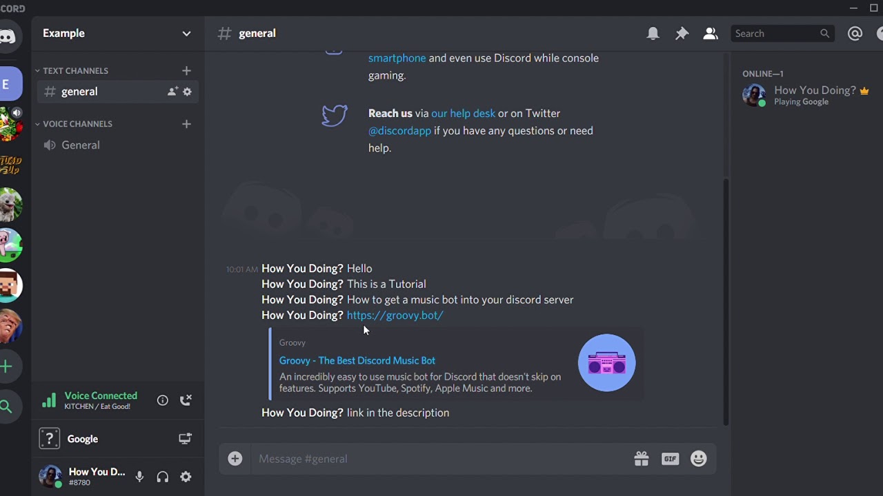 Adding bots to your discord server. How to set up and configure discord groovy bot