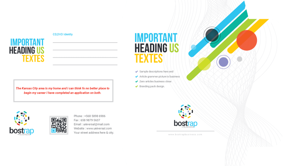 Colorful cd sleeve and sticker template