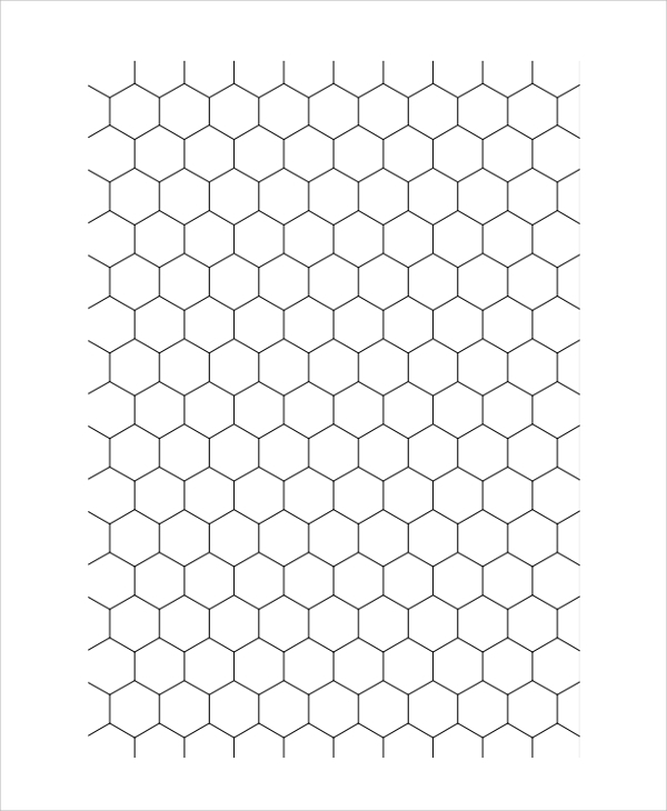 5 free hexagon printable graph paper template in pdf