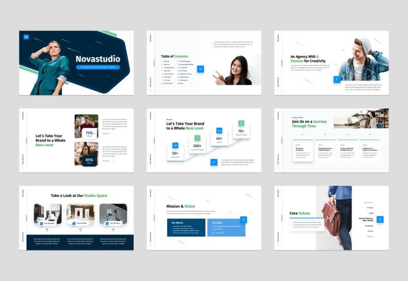 Client Welcome Guide Google Slides Presentation Template Graphue - Minimal Design Collection - Desktop Quality