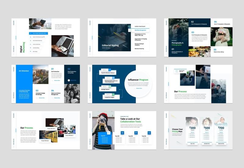 Client Welcome Guide Powerpoint Presentation Template Graphue - Premium Minimal Image Gallery - HD
