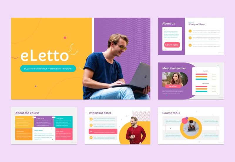 Webinar Ecourse Powerpoint Presentation Template Graphue - Download Artistic Dark Art | Ultra HD