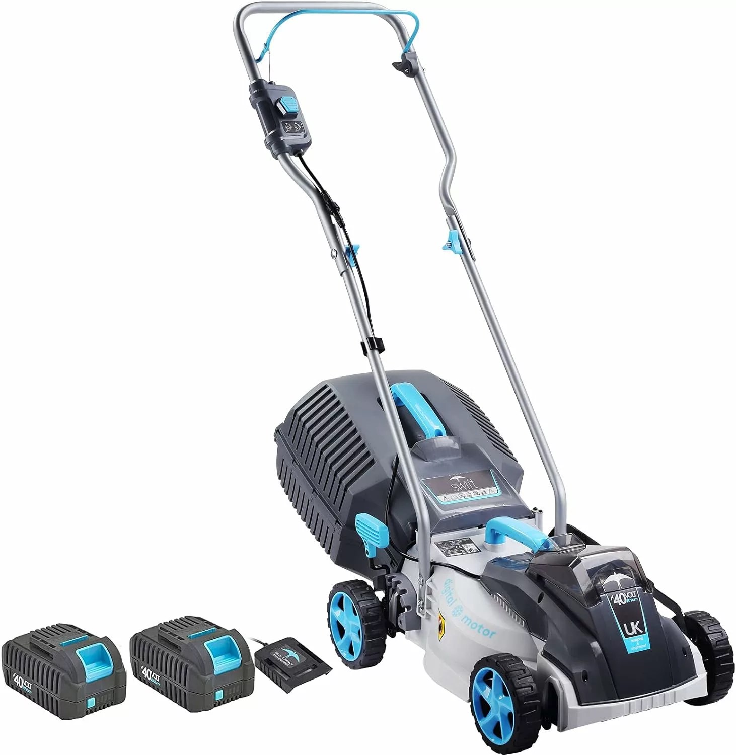 swift 40V 32cm Cordless Lawnmower, Brushless Battery Lawn Mower