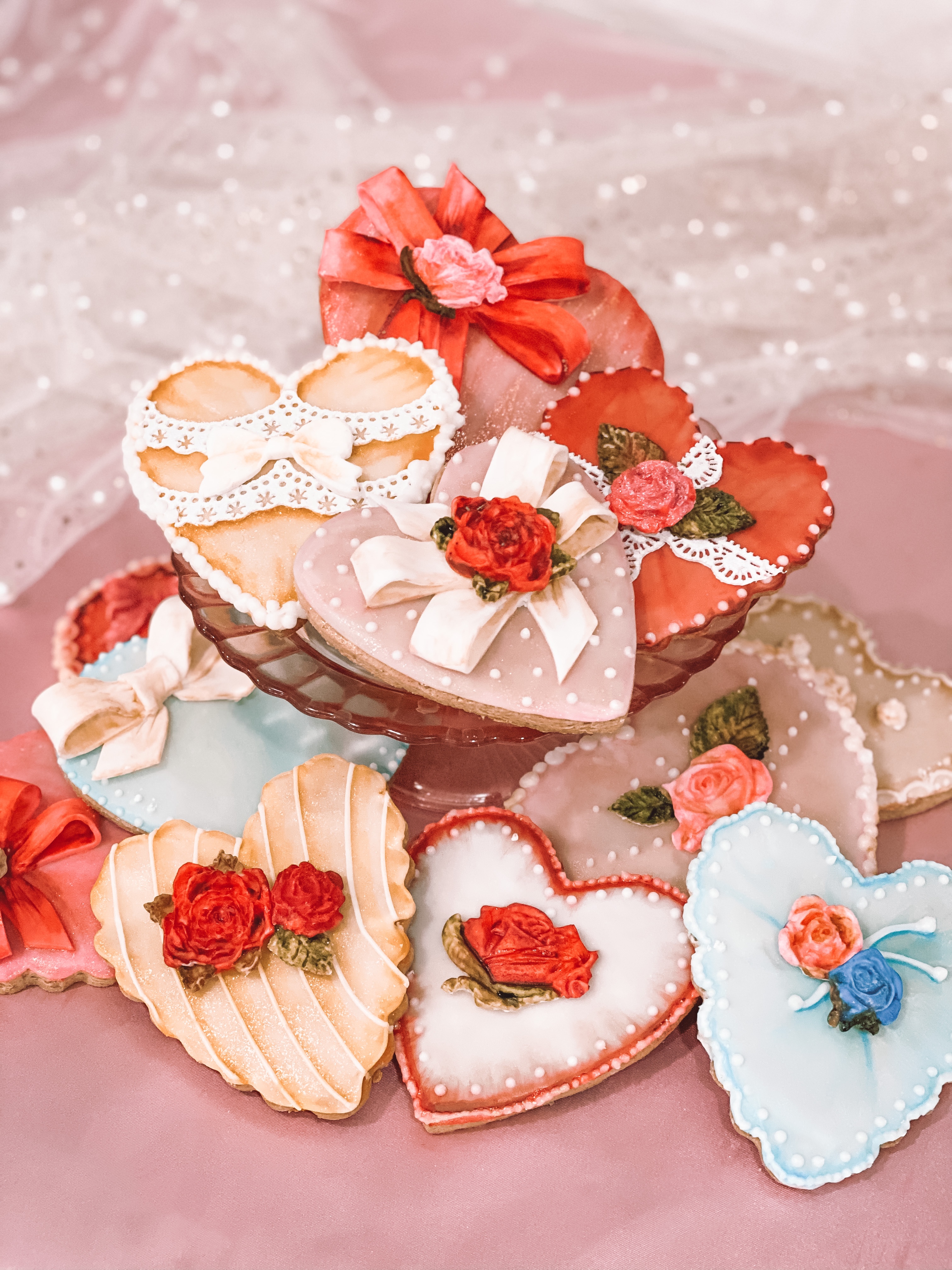 Vintage Valentine’s Day Heart Candy Box Cookies