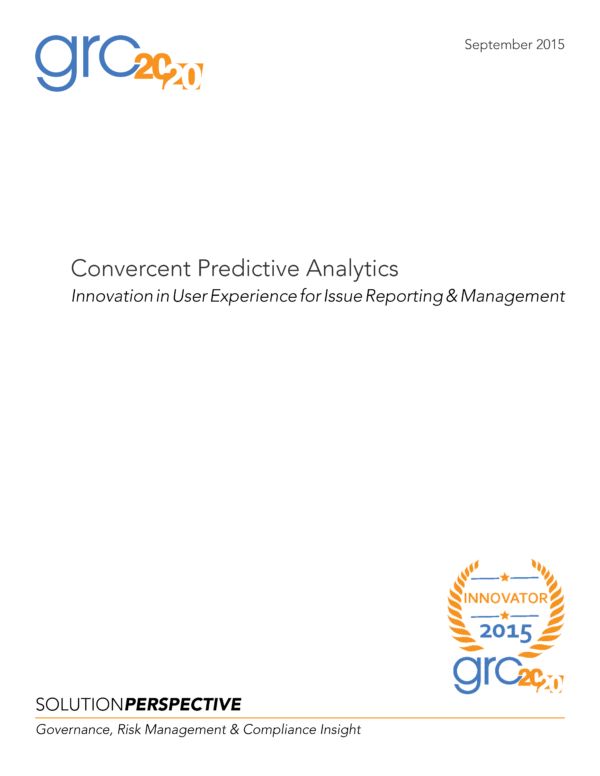 Convercent Predictive Analytics: Innovation in User Experience for Issue Reporting & Management