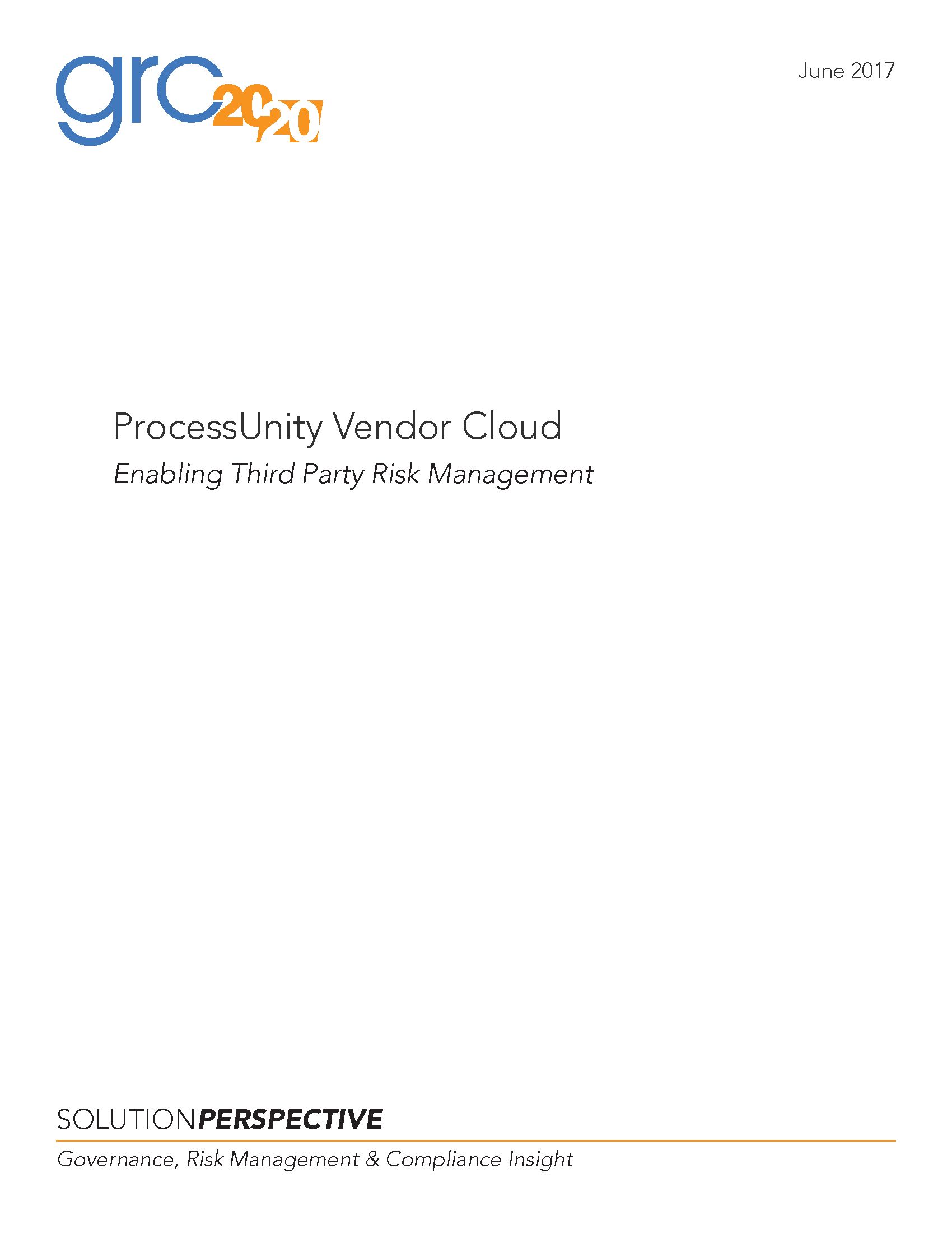 ProcessUnity Vendor Cloud
