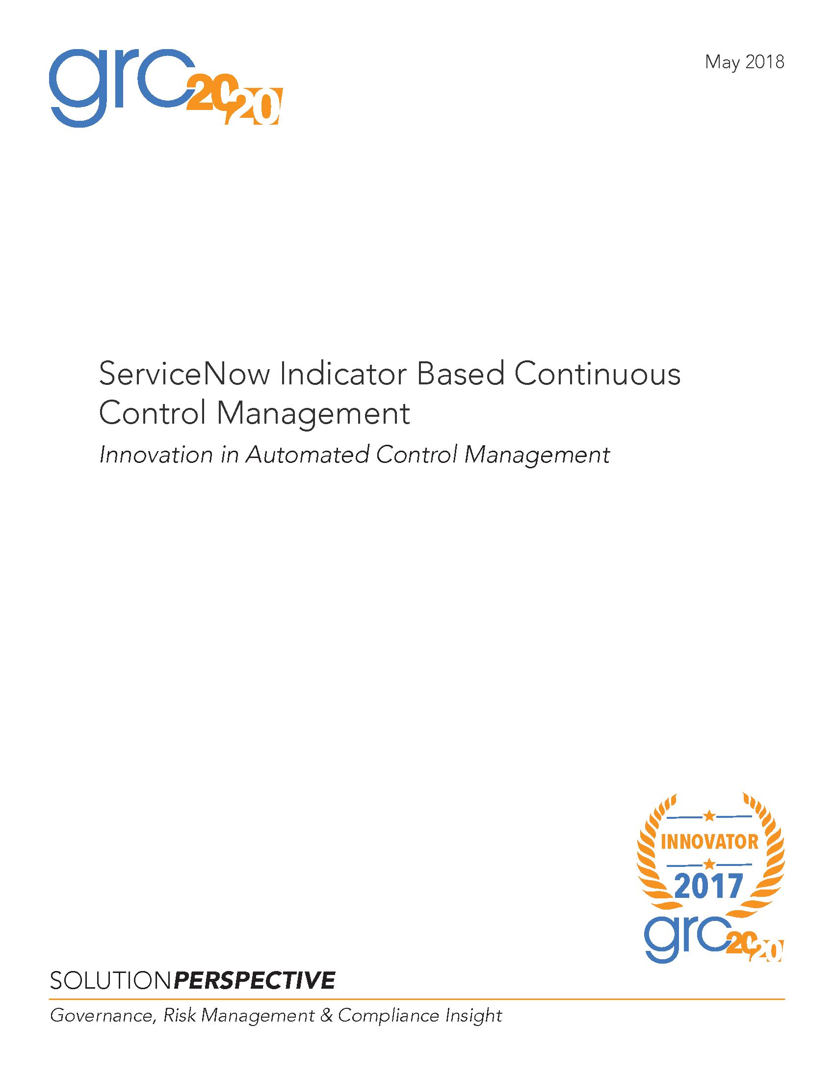 ServiceNow Indicator Based Continuous Control Management