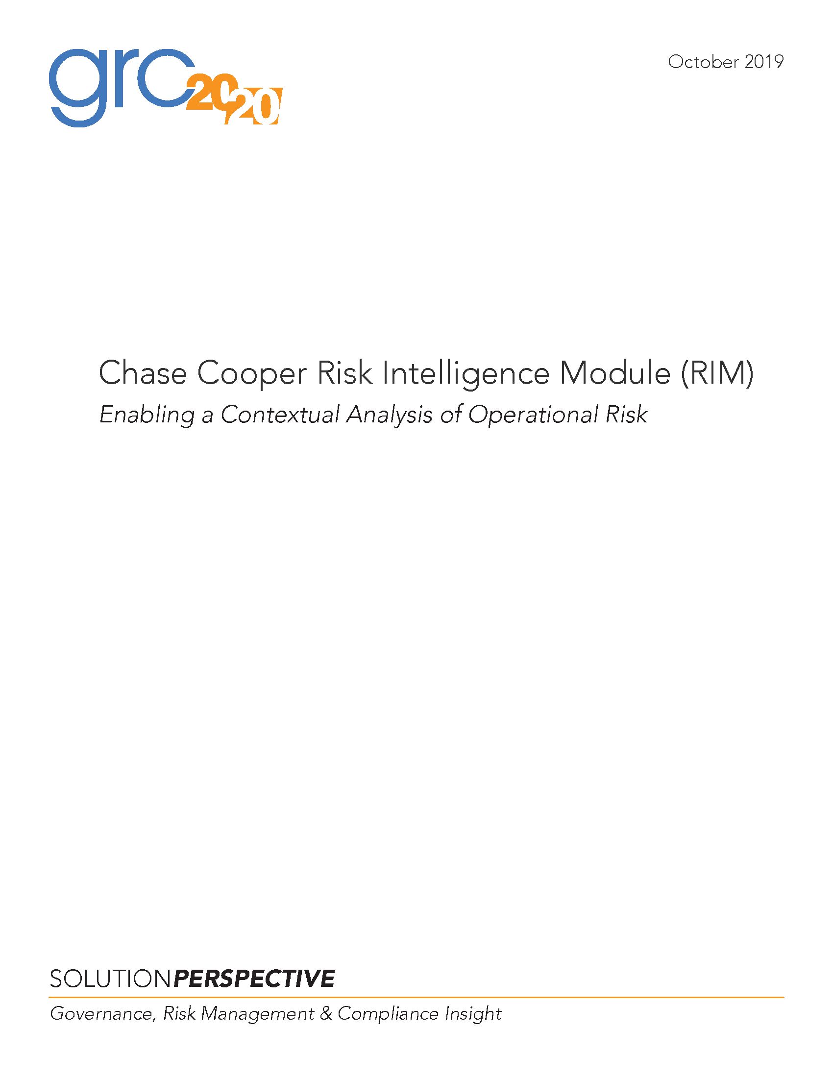 Chase Cooper Risk Intelligence Module (RIM)