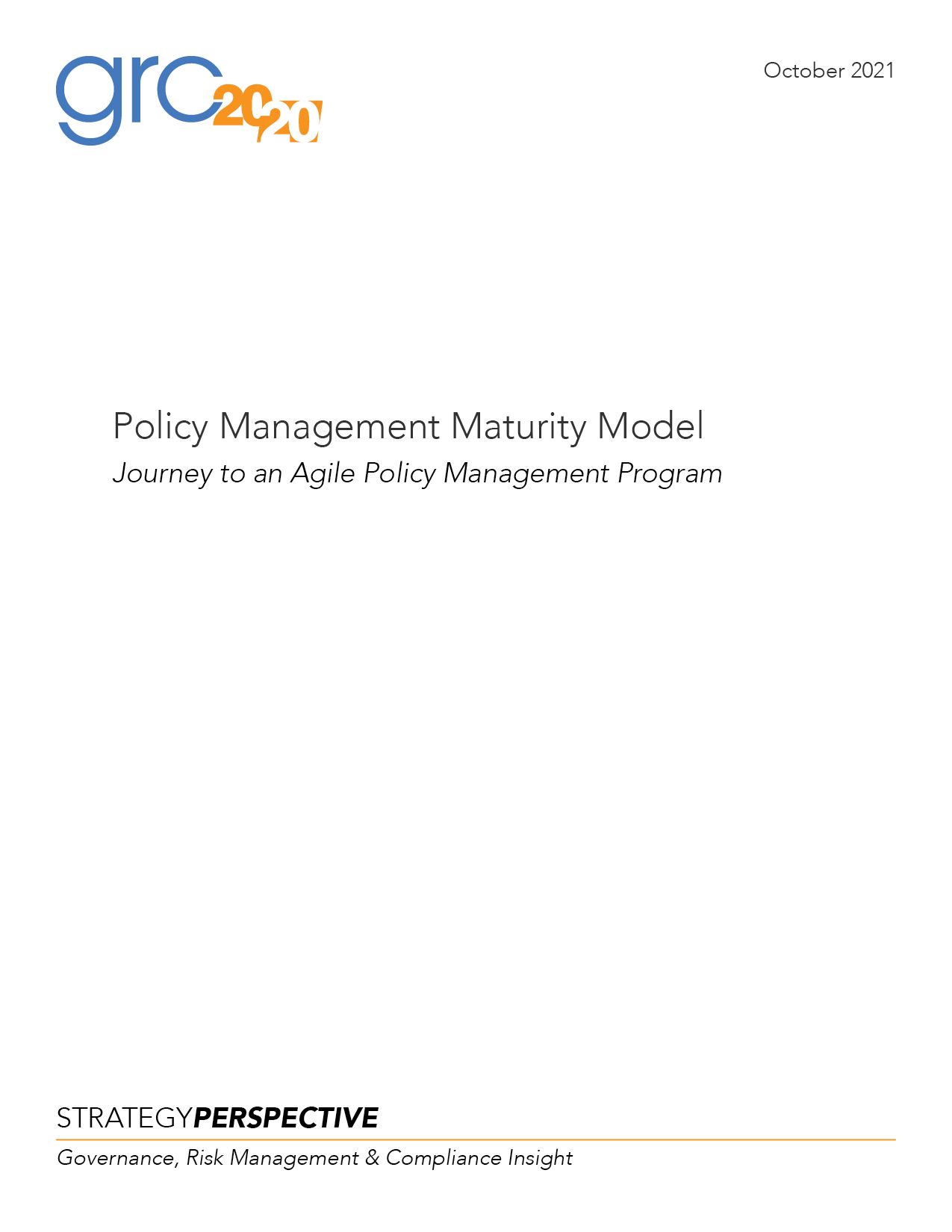 Policy Management Maturity Model