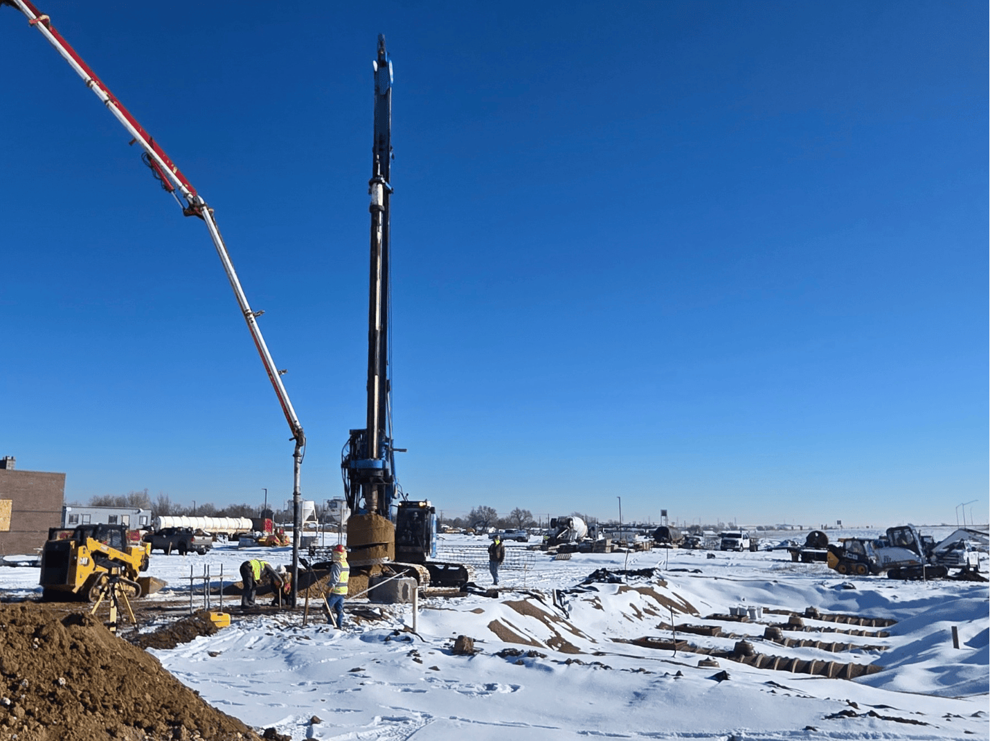 Caisson drilling and deep foundation work for QuikTrip gas station in Hudson, Colorado