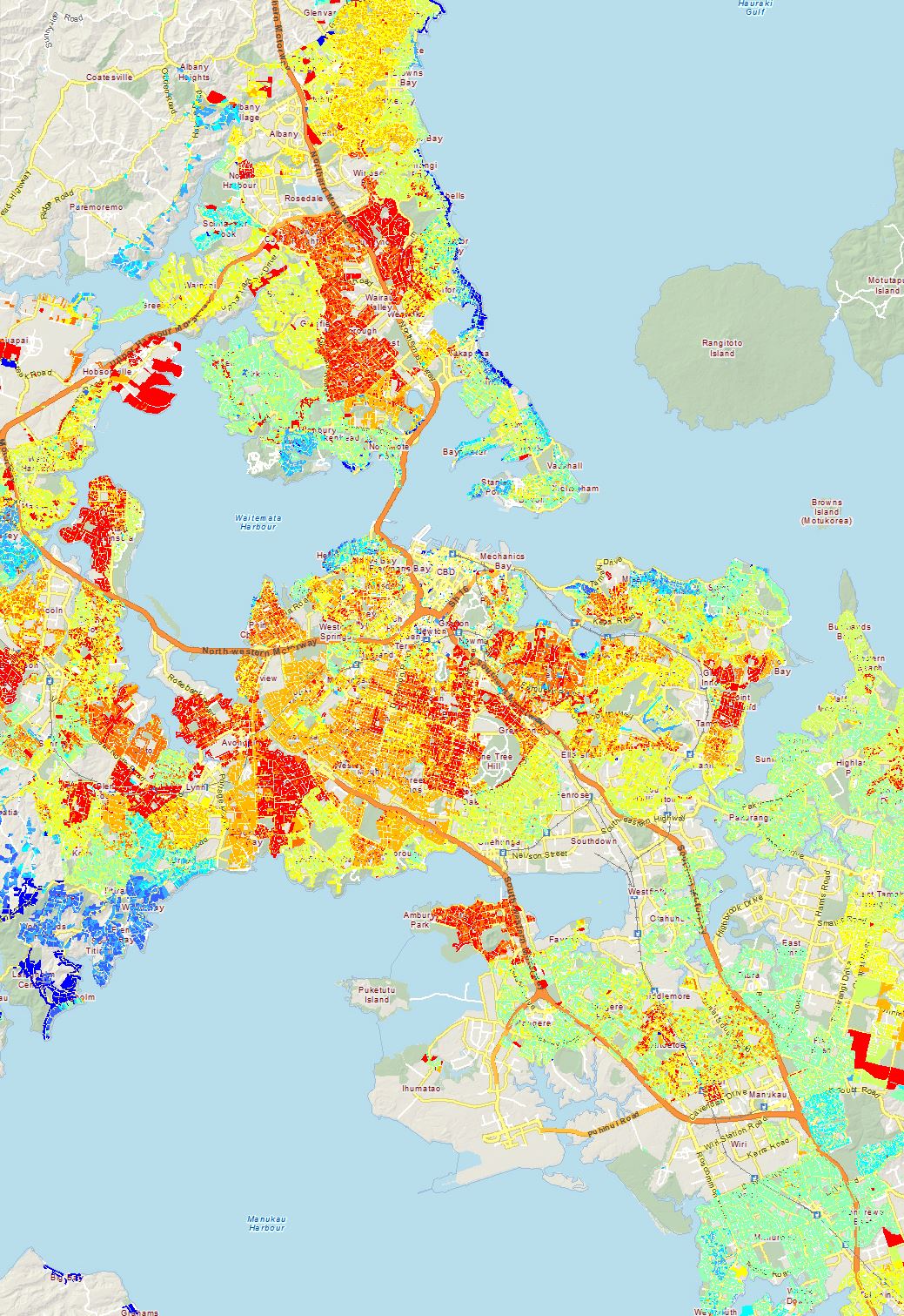 Auckland New Zealand Map Changes Over Time New Auckland valuation maps Greater Auckland