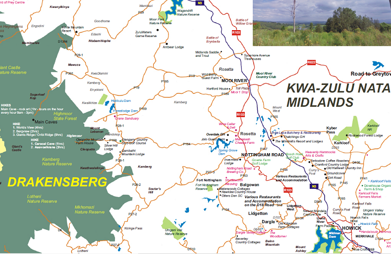 Drakensberg Mountains Travel Map Greater Kruger Drakensberg 