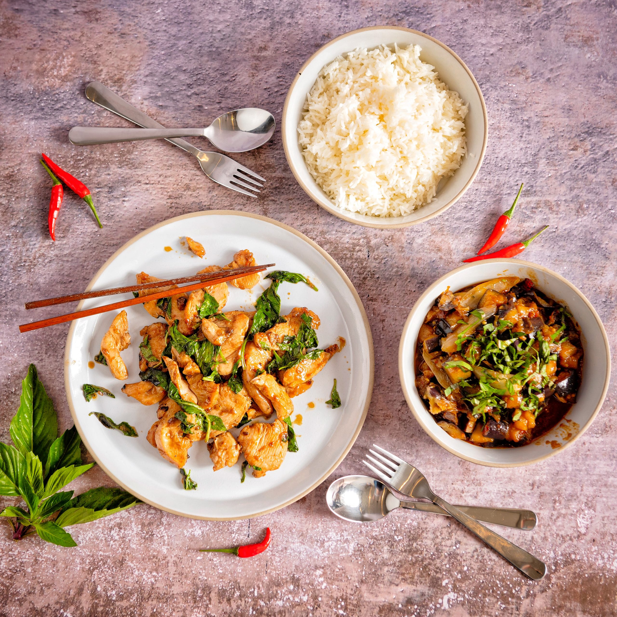 Pad Krapow and Thai Stir-Fried Eggplant