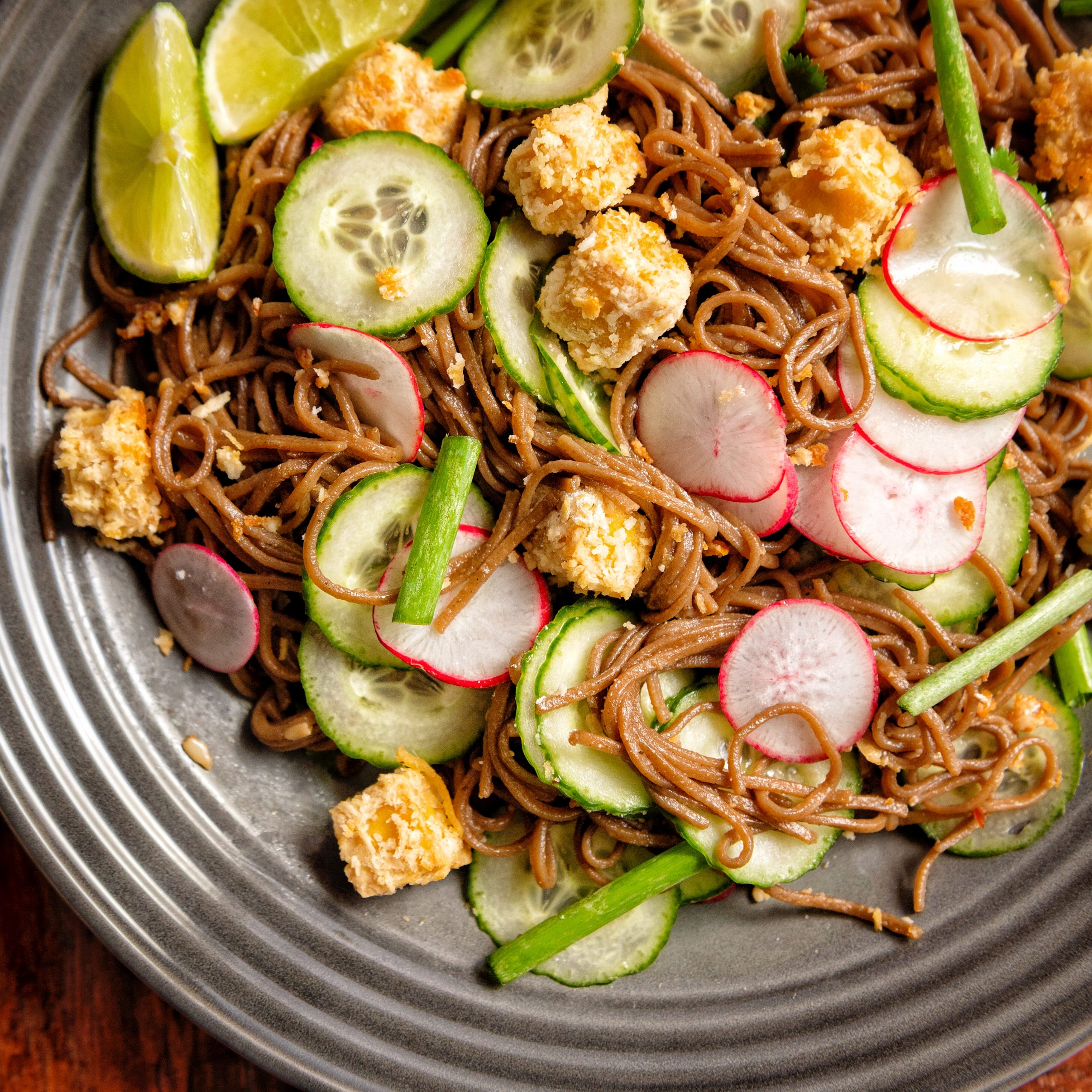 Sweet and Spicy Tofu with Soba Noodles