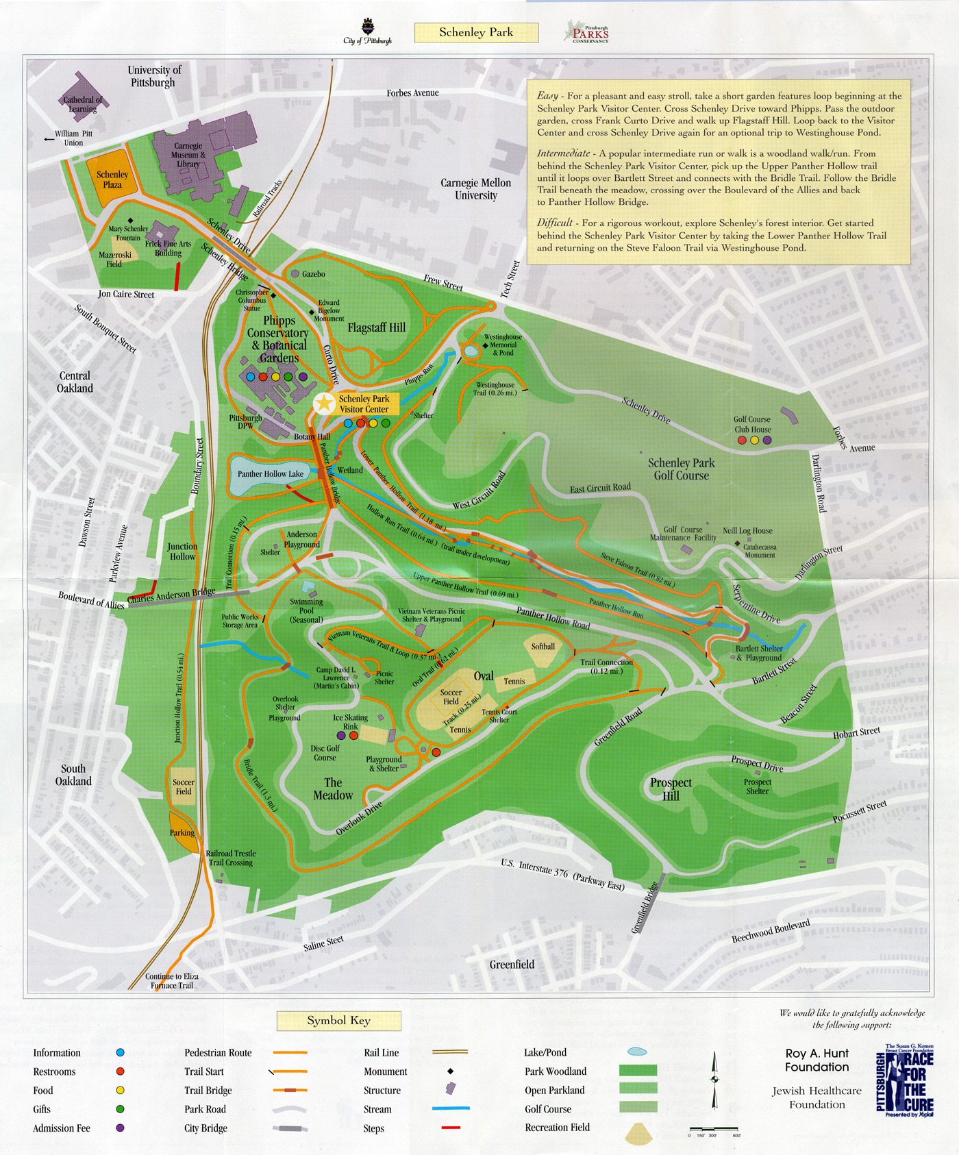 Schenley Park Loop Great Runs Schenley Map 